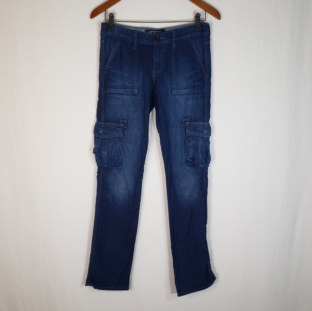 Lucky Brand Vintage Lightweight Cargo Jeans Size 25 Blue Denim